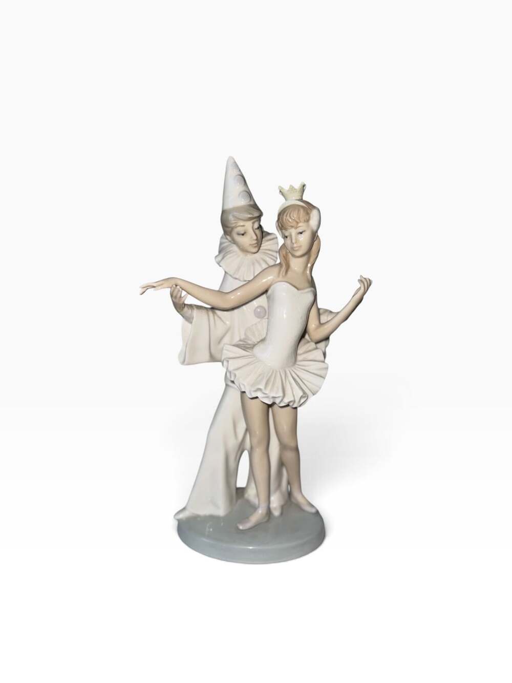 Retired Lladro Porcelain Figurine #4882 Carnival Couple Clown and Ballerina